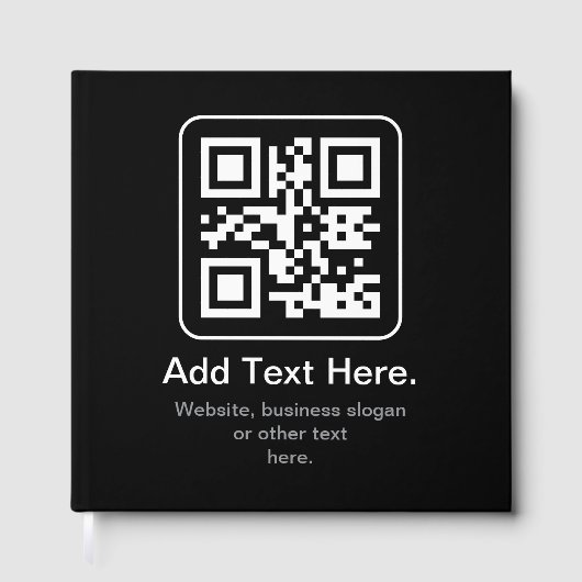 Livre D'or Code QR scannable moderne | Noir Blanc & Gris (Recto)