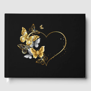 Livre D'or Coeur aux papillons d'or