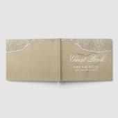 Livre D'or Coeur de mariage de plage dans le sable élégant (Complet)