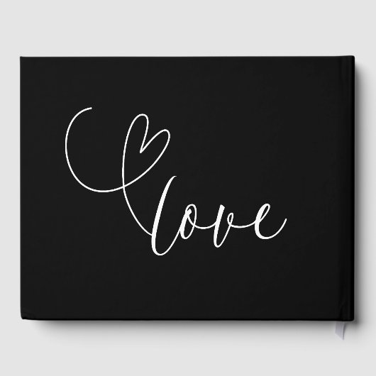 Livre D'or Coeurs modernes Noir & Blanc Mariage minimal (Verso)