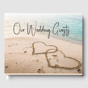 Livre D'or Coeurs romantiques en Sand Beach Mariage