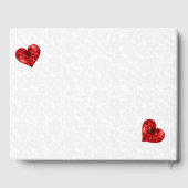 Livre D'or Coeurs rouges floraux (Verso)