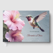 Livre D'or Colibri et Mariage d'Hibiscus | Bleu (Recto)