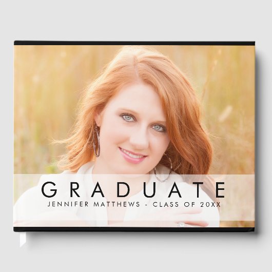 Livre D'or Collage photo de superposition moderne Graduation (Recto)