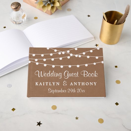 Livre D'or Collection de Mariages Rustic Kraft (Recto ouvert)