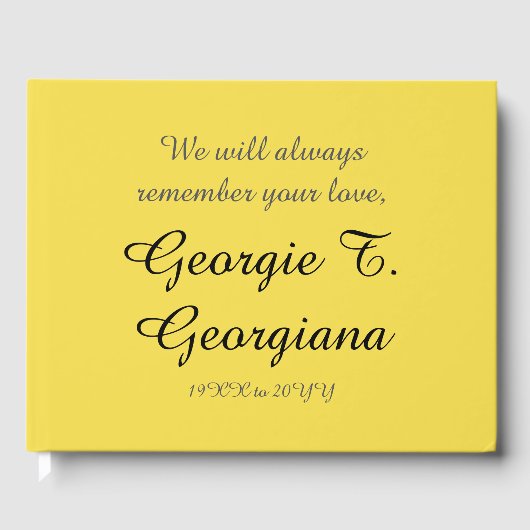 Livre d'or commémoratif de deuil et de respect (Recto)