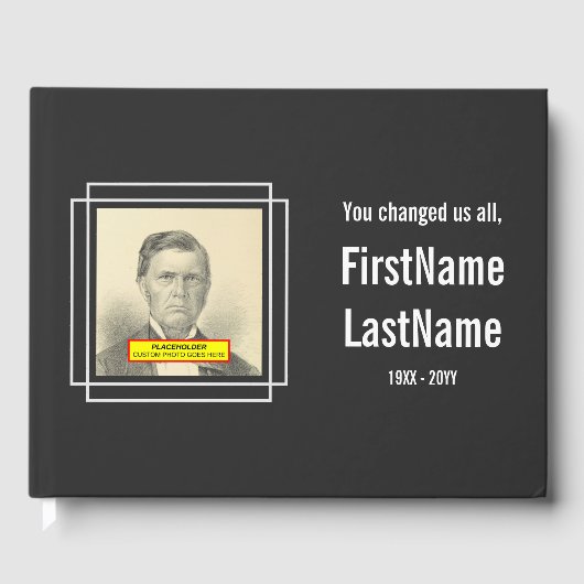 Livre d'or commémoratif minimal et en deuil (Recto)