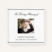 Livre d'or commémoration funéraire photo blanc noi (Devant)