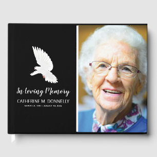 Livre D'or Condolence funéraire noire   Souvenir de la photo