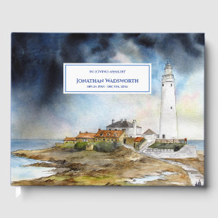Livre D'or Condolence funéraire Phare St Mary Whitley Bay