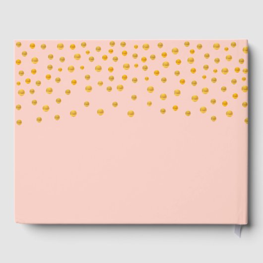 Livre D'or Confetti d'or personnalisé sur or Rose (Verso)