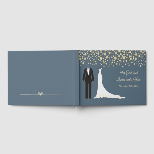 Livre D'or Confetti d'or, tuxedo et Mariage Gown (Complet)