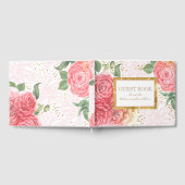 Livre D'or Confetti or et Fleurs roses Mariage chic (Complet)