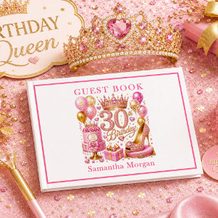 Livre d'or Confettis Étincelants Rose Gold pour 30