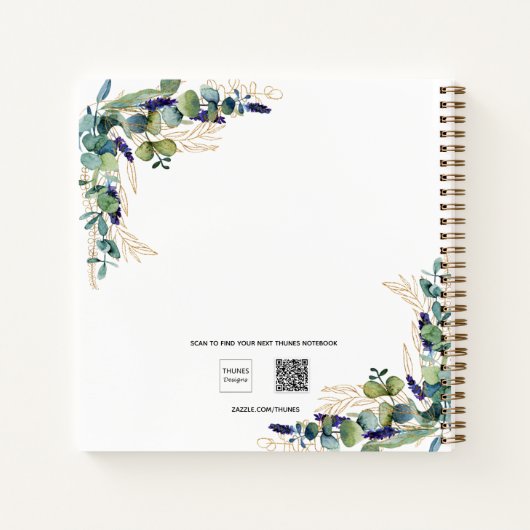 Livre d'or confirmation eucalyptus vert cross (Dos)