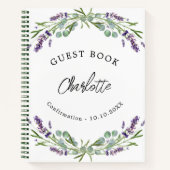Livre d'or confirmation lavande violette eucalyptu (Devant)