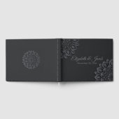 Livre D'or Contemporain Coupe de papier noir Mandala (Complet)