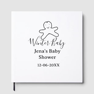 Livre D'or cookie de baby shower d'hiver gribouillage noir de