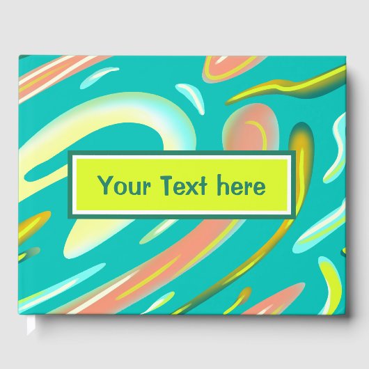 Livre D'or Cool Aqua Abstrait style liquide peinture moderne (Recto)