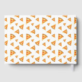 Livre D'or Cool et fun pizza tranches motif Monogram blanc (Verso)