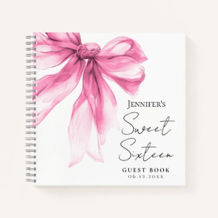 Livre d'or Coquette à ruban rose pour Sweet 16