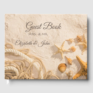 Livre D'or Coquillages Corde Sable Mariage