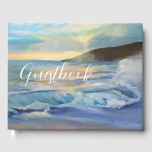 Livre D'or Coucher de soleil sur la plage bleu marine