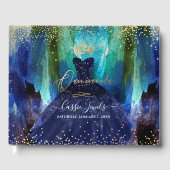 Livre D'or Couleur d'aquarelle bleu marine Turquoise Quincean (Recto)