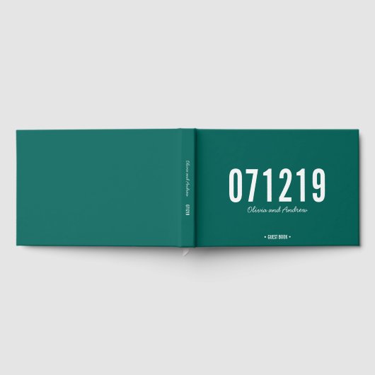 Livre D'or Couleur modifiable Date Gras Mariage moderne (Complet)