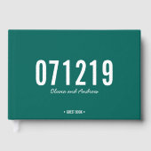 Livre D'or Couleur modifiable Date Gras Mariage moderne (Recto)