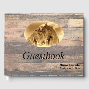 Livre D'or Country Horses Sepia Guestbook
