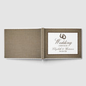 Livre D'or Country Rustic Horseshoe Sur Burlap Mariage (Complet)