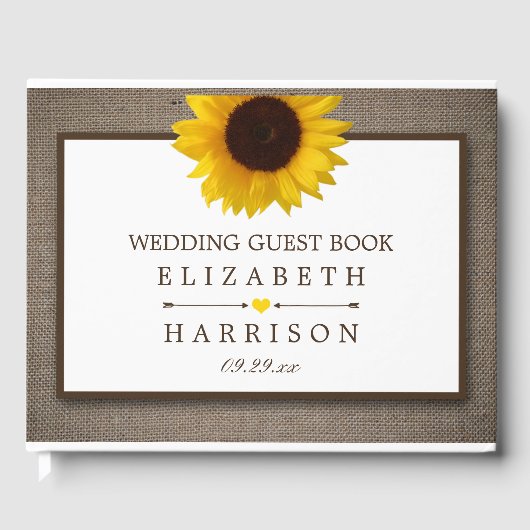 Livre D'or Country Rustic Tournesol & Mariage Burlap (Recto)