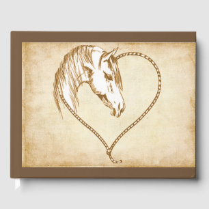 Livre D'or Country Western Horse Mariage ou Showbook Guestboo