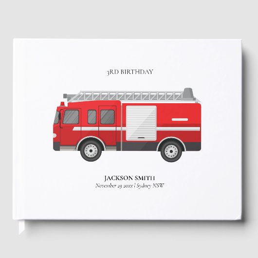 Livre D'or Coupable Red Firetruck Engine Enfants N'importe qu (Recto)