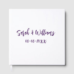 Livre D'or couple de mariages. Nom date violet simple mo mini
