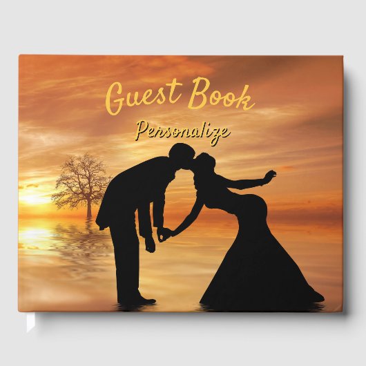 Livre D'or Couple élégant romantique silhouette baiser Couche (Recto)