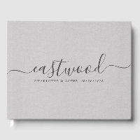 Couple Nom Mariage Monogram Grey Faux Linen