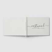 Livre D'or Couple Nom Mariage Monogramme Blanc Faux Linen (Complet)