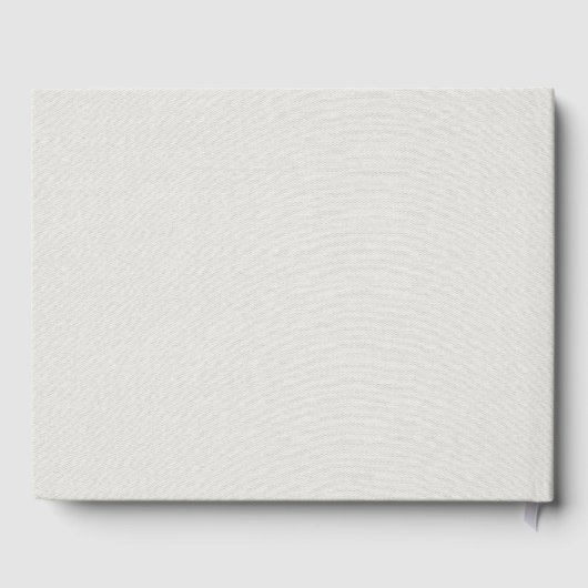 Livre D'or Couple Nom Mariage Monogramme Blanc Faux Linen (Verso)