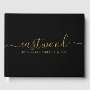 Livre D'or Couple Nom Mariage Or Monogramme Noir