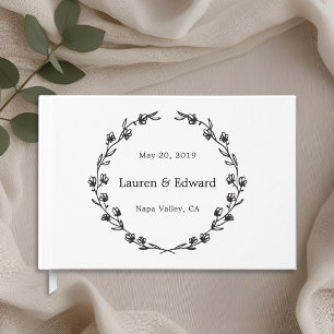 Livre D'or Couronne de fleurs rustique pour mariage
