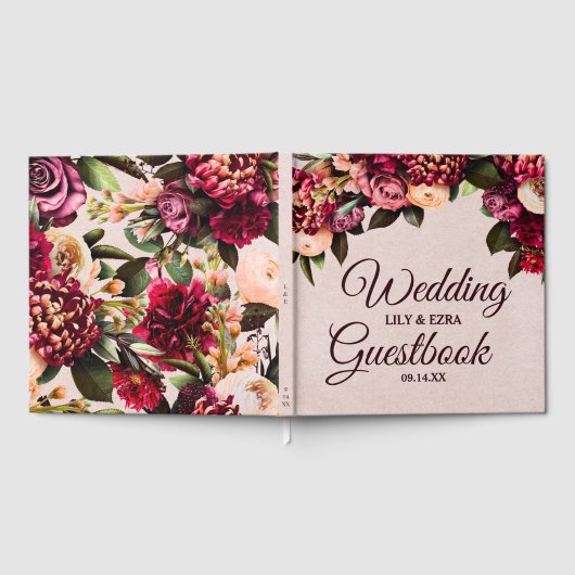 Livre D'or Couverture rigide floue et bordeaux (Complet)