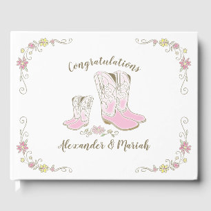 Livre D'or Cowgirl Baby shower Pays Western Rose Girl