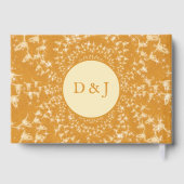 Livre D'or Crâne de vache à monogramme doré rustique occident (Verso)