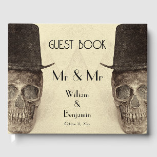 Livre D'or Crâne Gay M. Et M. Vintage Retro Sepia Mariage