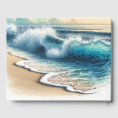 Livre D'or Crashing Ocean Waves Coastal Beach Wedding (Verso)