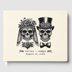 Livre D'or Cream Black & Gold Vintage Skeleton Mariage
