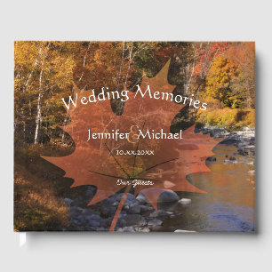 Livre D'or Creekside woods maple leaf automne souvenir mariag