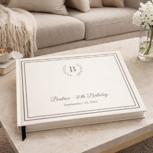 Livre D'or Crème taupe luxe Anniversaire personnalisé